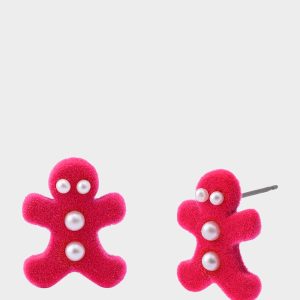 GINGERBREAD STUD EARRINGS PINK