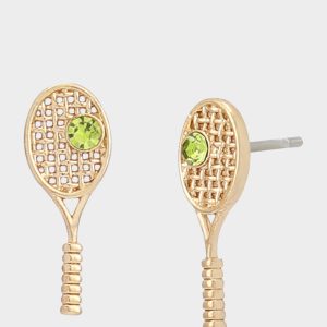 LOVE TENNIS RACQUET EARRINGS GREEN
