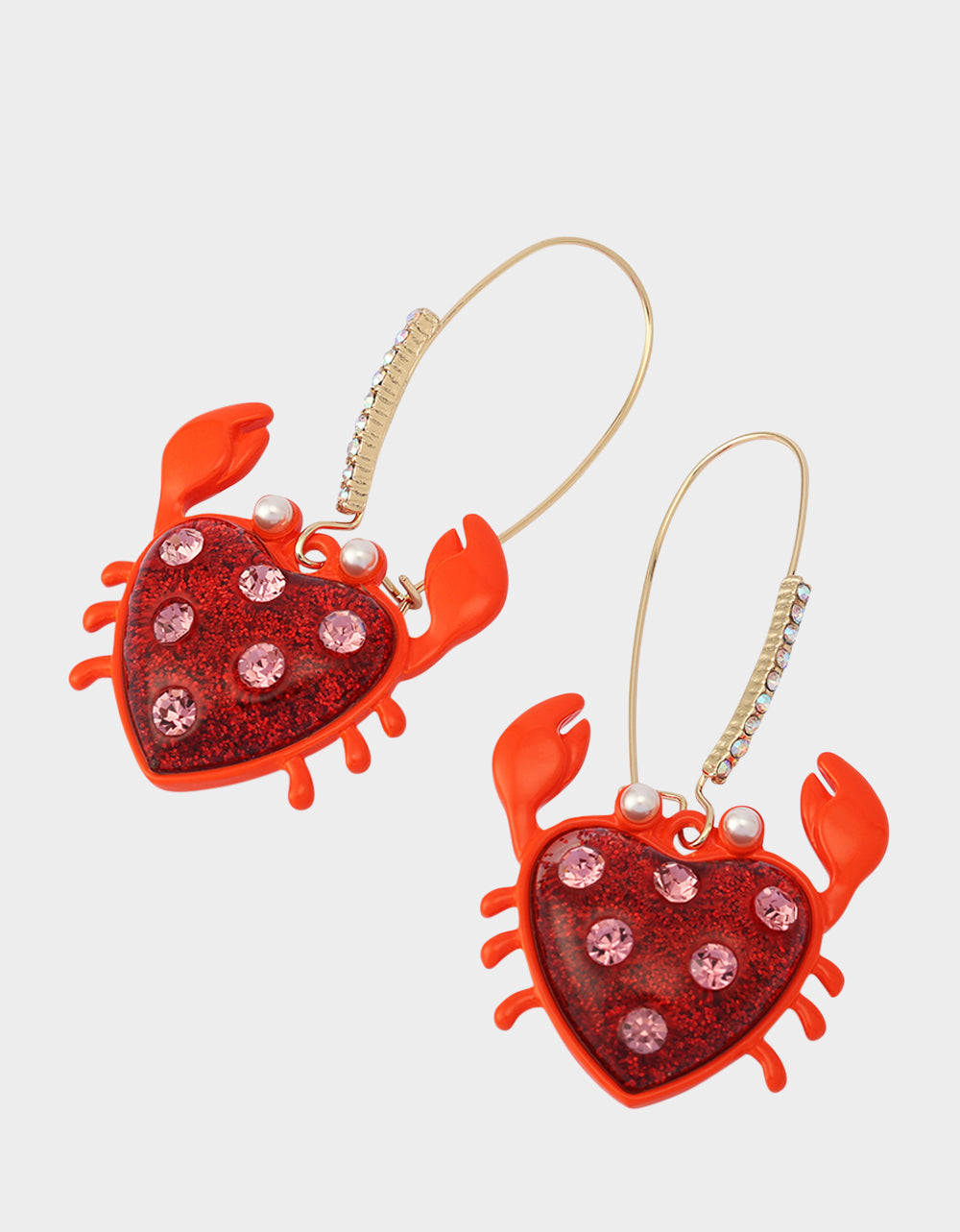 CRAB SHEPHERD HOOK EARRINGS RED - Image 3
