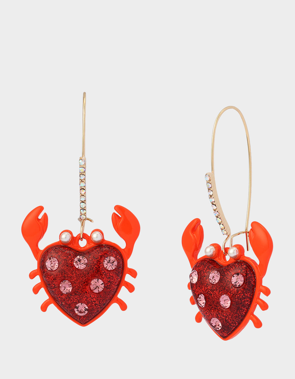 CRAB SHEPHERD HOOK EARRINGS RED