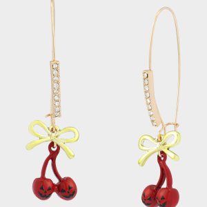 SPOOKY CHERRY SHEPHERD HOOK EARRINGS RED