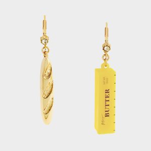 MISMATCH BREAD N BUTTER EARRINGS YELLOW