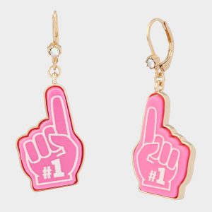 NUMBER ONE LEVERBACK EARRING PINK
