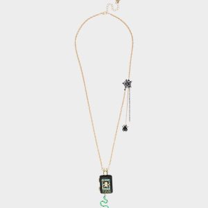 POISON LONG PENDANT NECKLACE BLACK