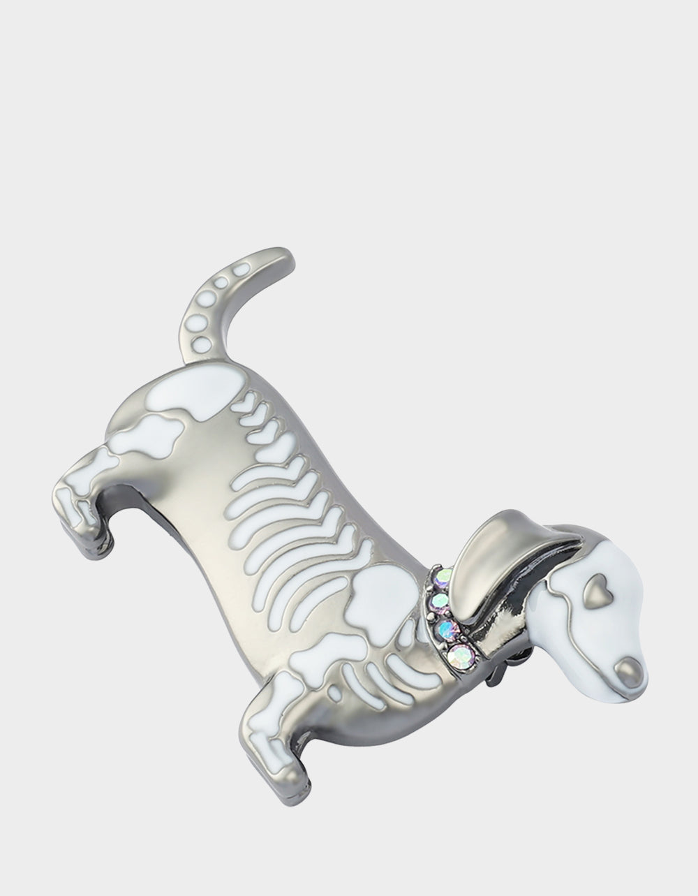 SKELETON DACHSHUND BROOCH SILVER - Image 4