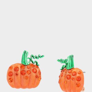 PUMPKIN STUD EARRING ORANGE