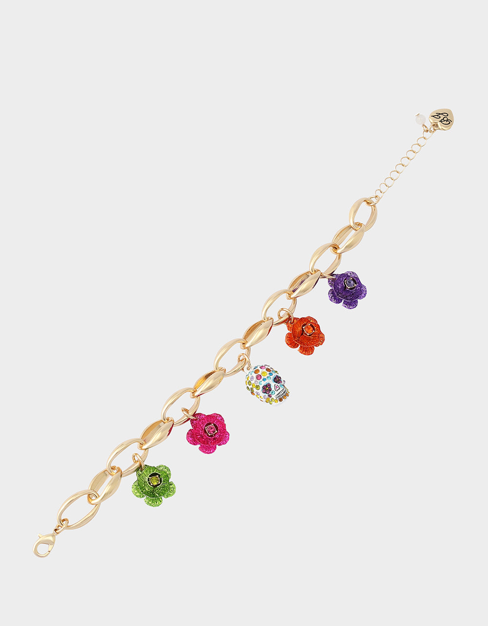 FLOWER SKULL CHARM BRACELET MULTI - Image 3