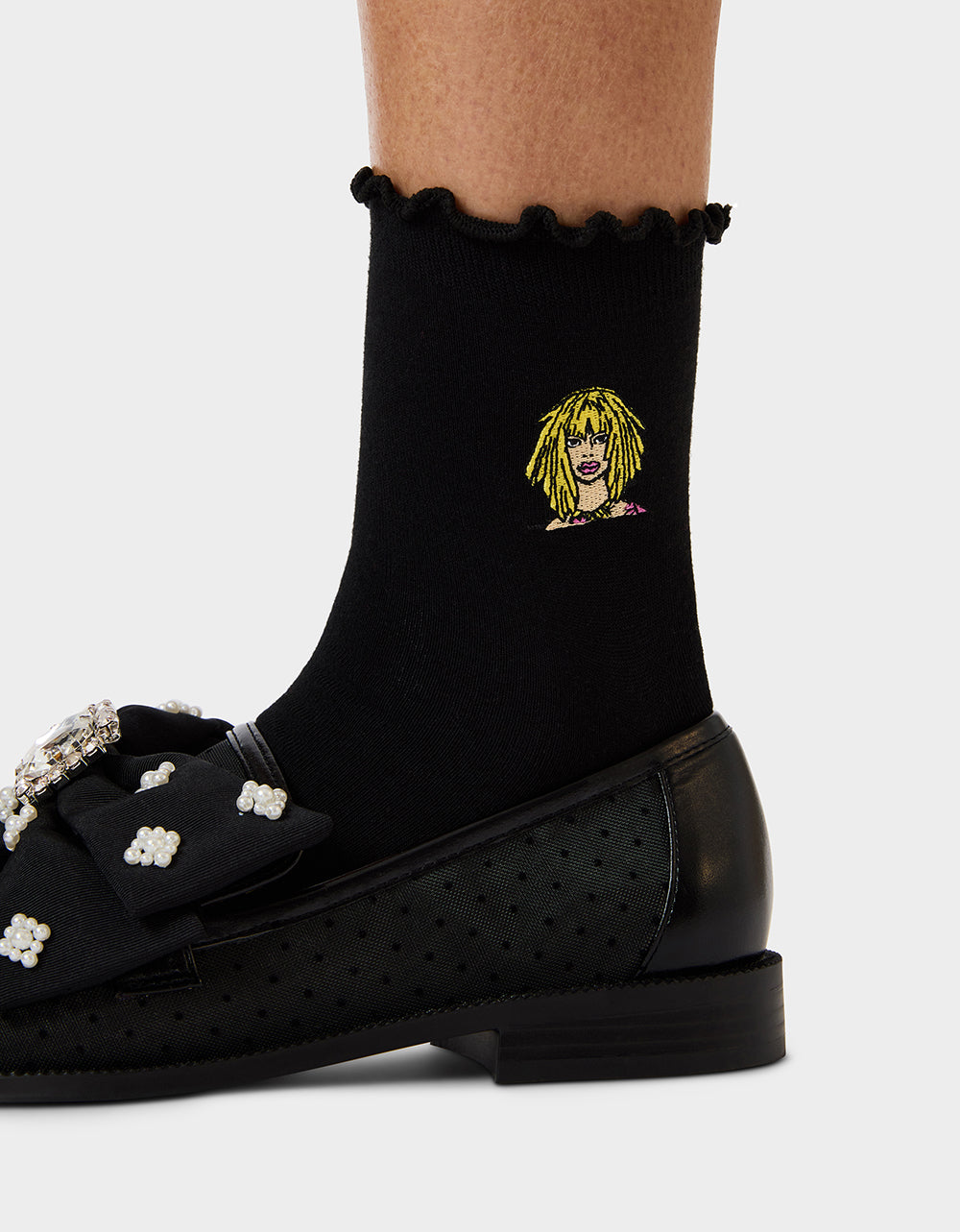 2-PACK EMBROIDERED CREW SOCK BLACK MULTI - Image 4