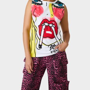 BETSEY'S ART GRAPHIC TOP WHITE