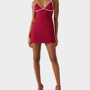 CRYSTAL SLIP DRESS WINE