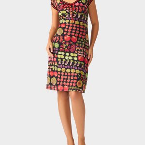 BETSEY'S FRUIT DRESS BLACK MULTI