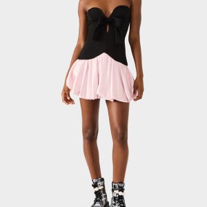 BETSEY'S BOW DRESS BLACK MULTI