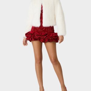 CHAMPAGNE LUXE FAUX FUR JACKET CREAM