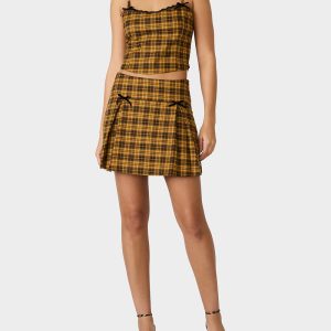 RAD PLAID SKIRT YELLOW PLAID