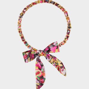 SCARF AND CHAIN TIE BELT BLACK MULTI