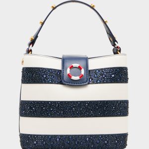 AHOY. GORGEOUS RHINESTONE STRIPE NAVY MULTI