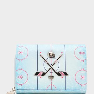 PUCKIN' AROUND WALLET ON CHAIN LIGHT BLUE